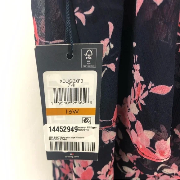 NWT Tommy Hilfiger Floral Print Tiered Shift Dress Flowy A-line Mini Tank Dress - Picture 4 of 5